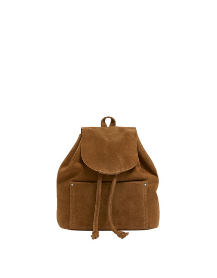 pull and bear leather backpack low