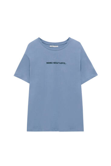 T-shirt inscription poitrine - 100 % coton biologique