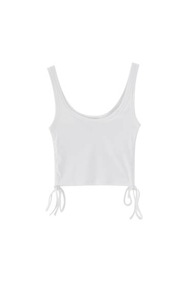 Strappy top with gathered sides - ecologically grown cotton (at least 50%)