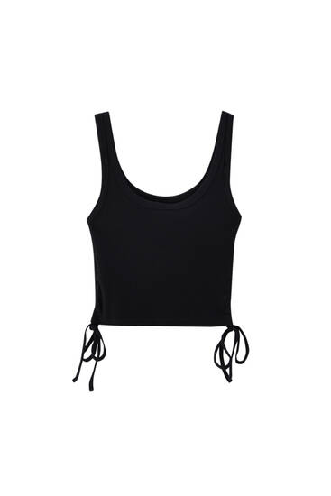 Strappy top with gathered sides - ecologically grown cotton (at least 50%)