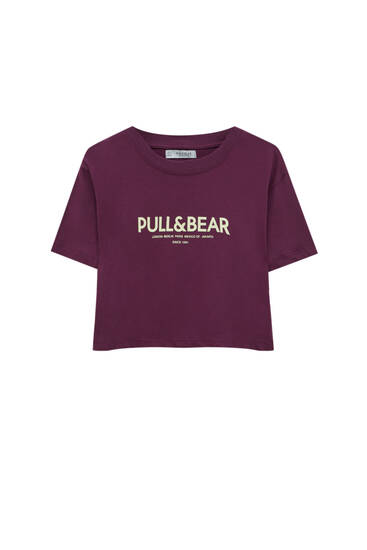 Cropped T-shirt with logo