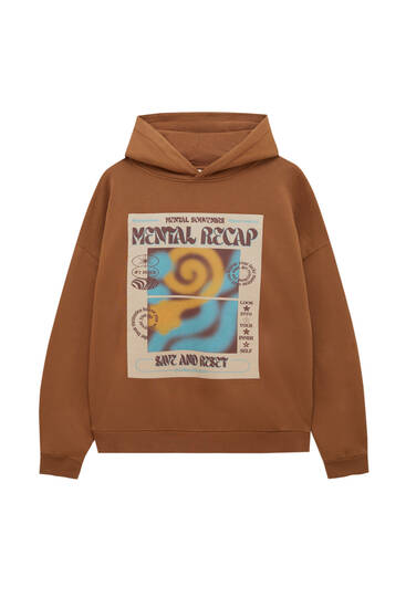 Hoodie with spiral graphic