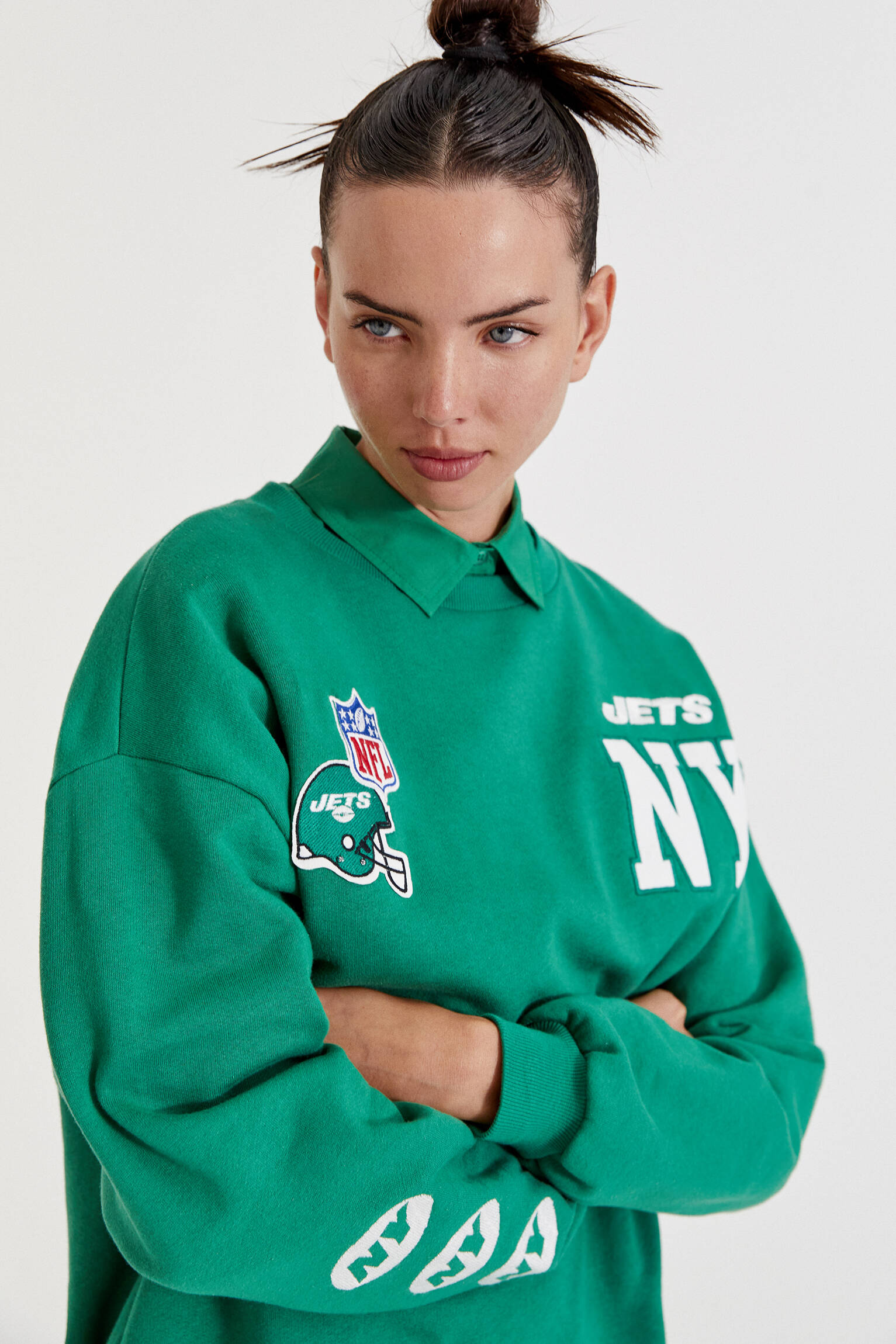 Pull & Bear - Green NFL New York Jets sweatshirt