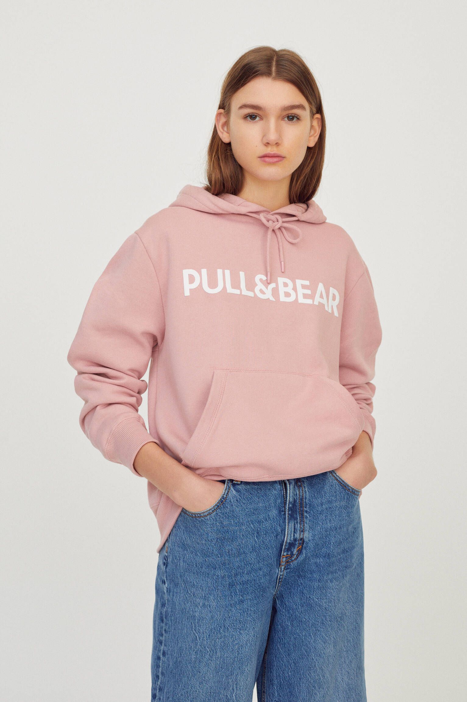 pull and bear logo hoodie women's