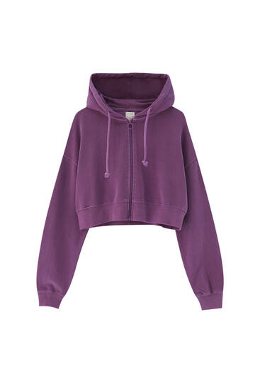 Cropped hoodie with zip