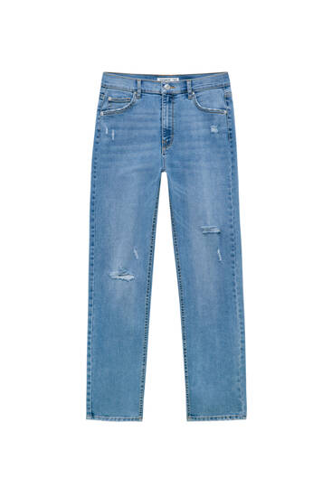 Skinny jeans met halfhoge taille - biologisch katoen (ten minste 50%)