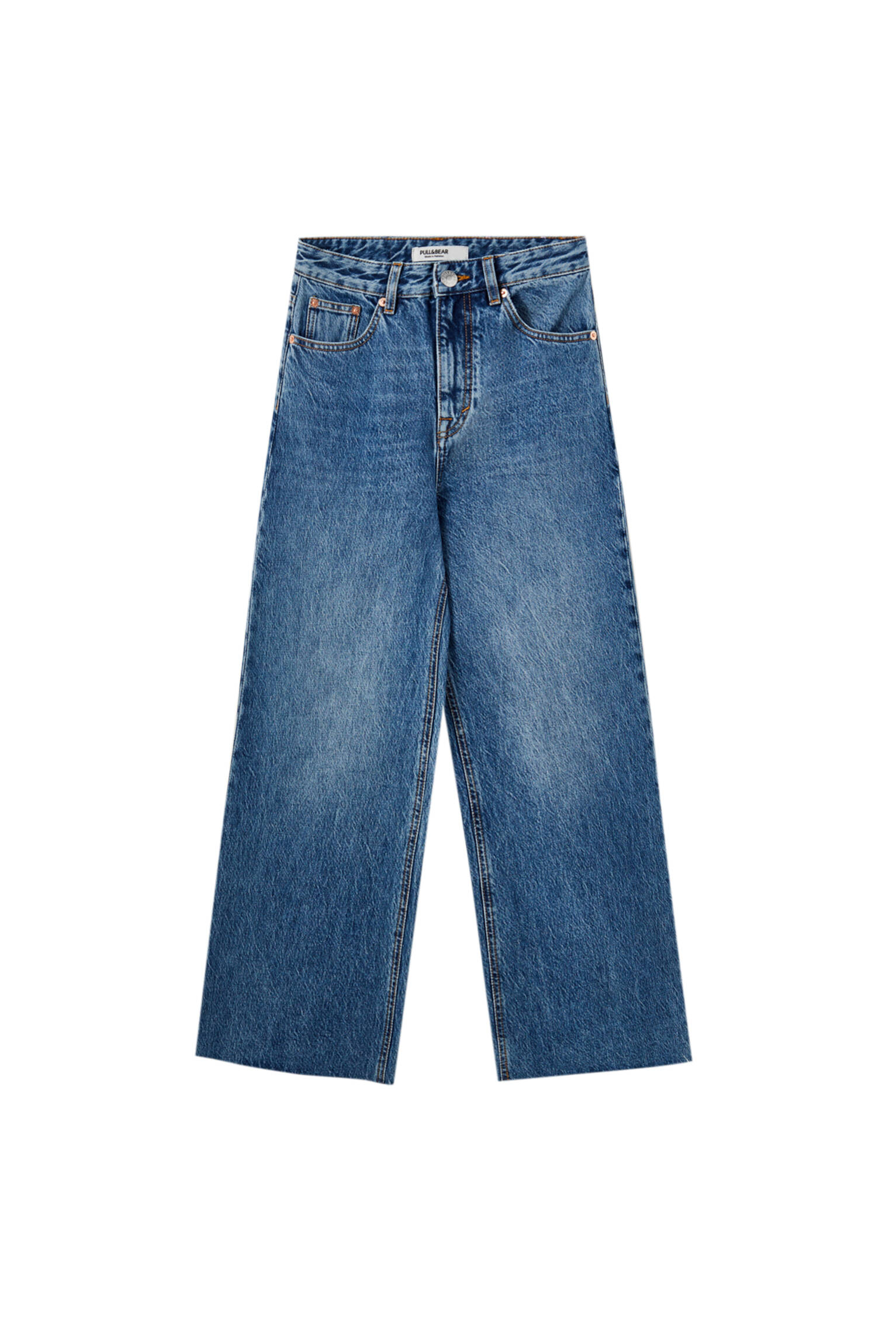СИНИЙ Базовые джинсы-кюлоты Pull & Bear