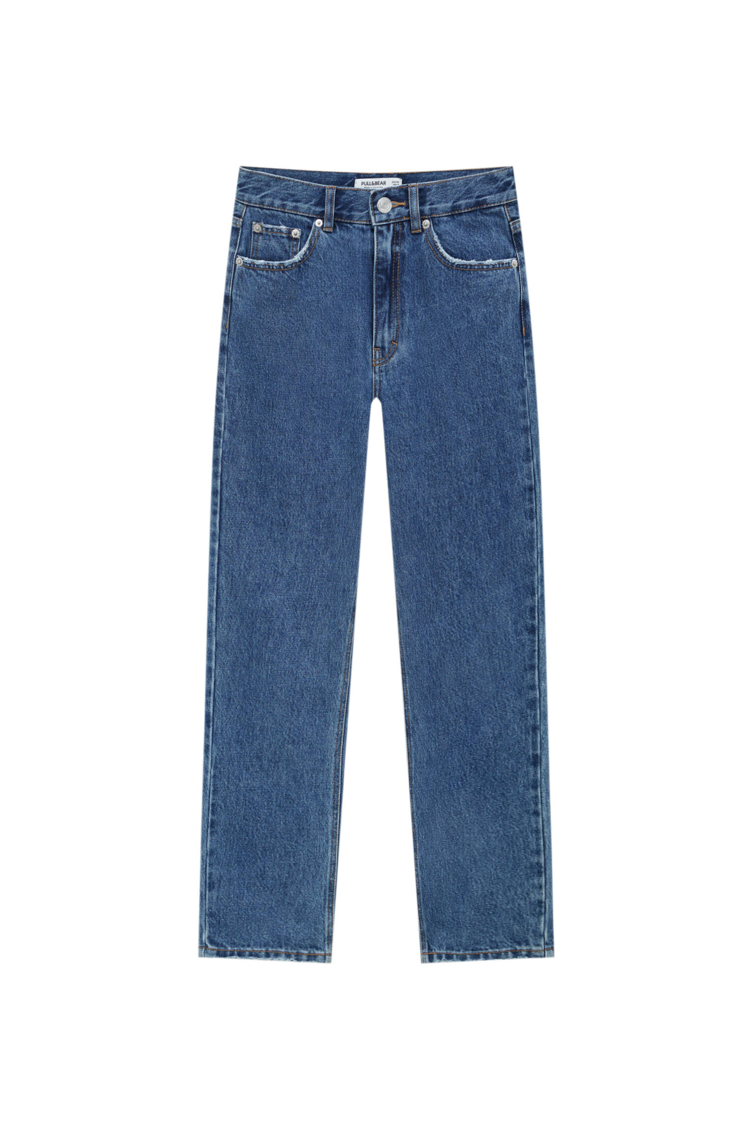 ТЕМНО-СИНИЙ Базовые джинсы mom fit - органический хлопок (не менее 50%) Pull & Bear