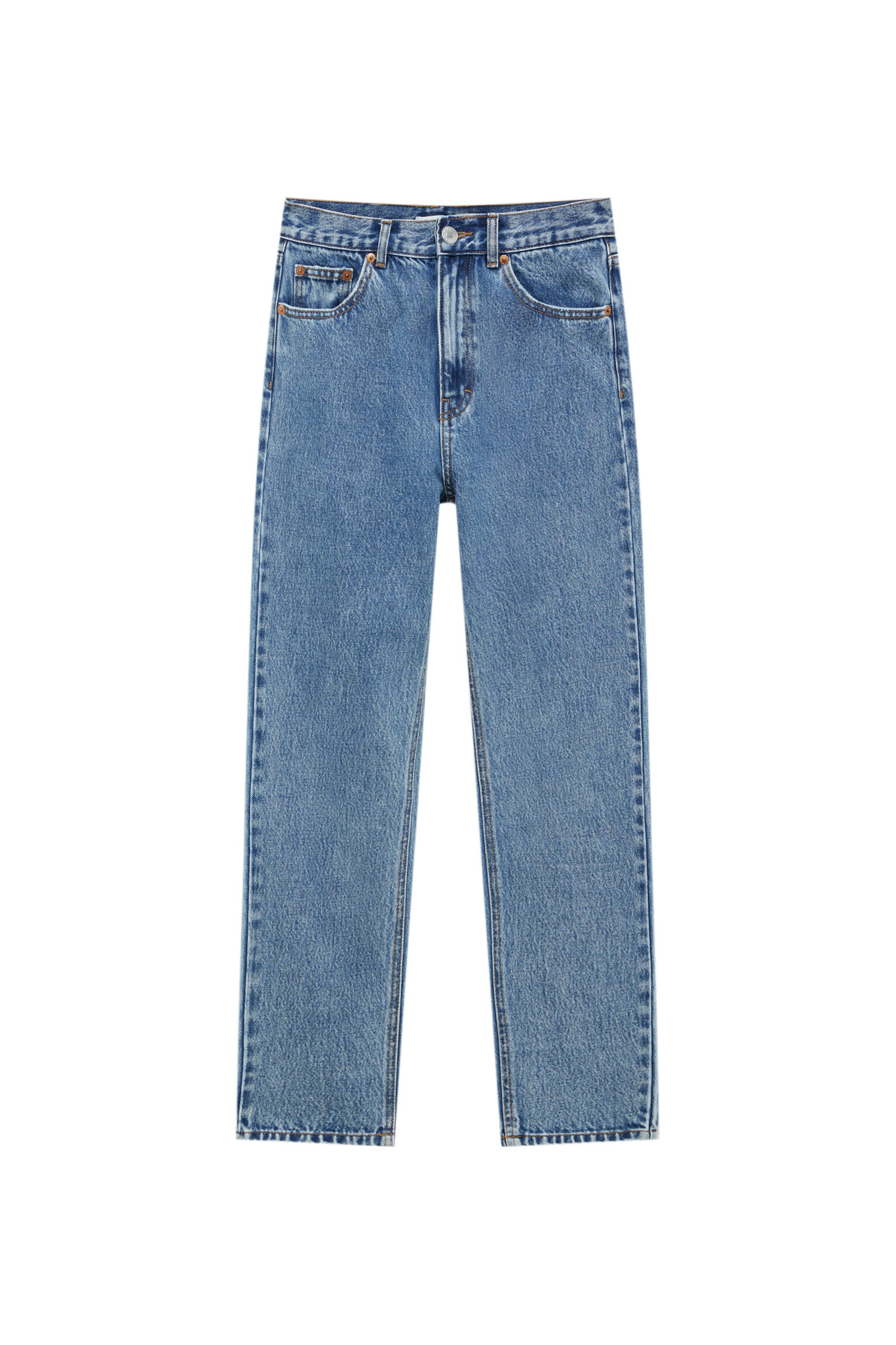 ВЫЦВЕТШИЙ СИНИЙ Базовые джинсы mom fit - органический хлопок (не менее 50%) Pull & Bear