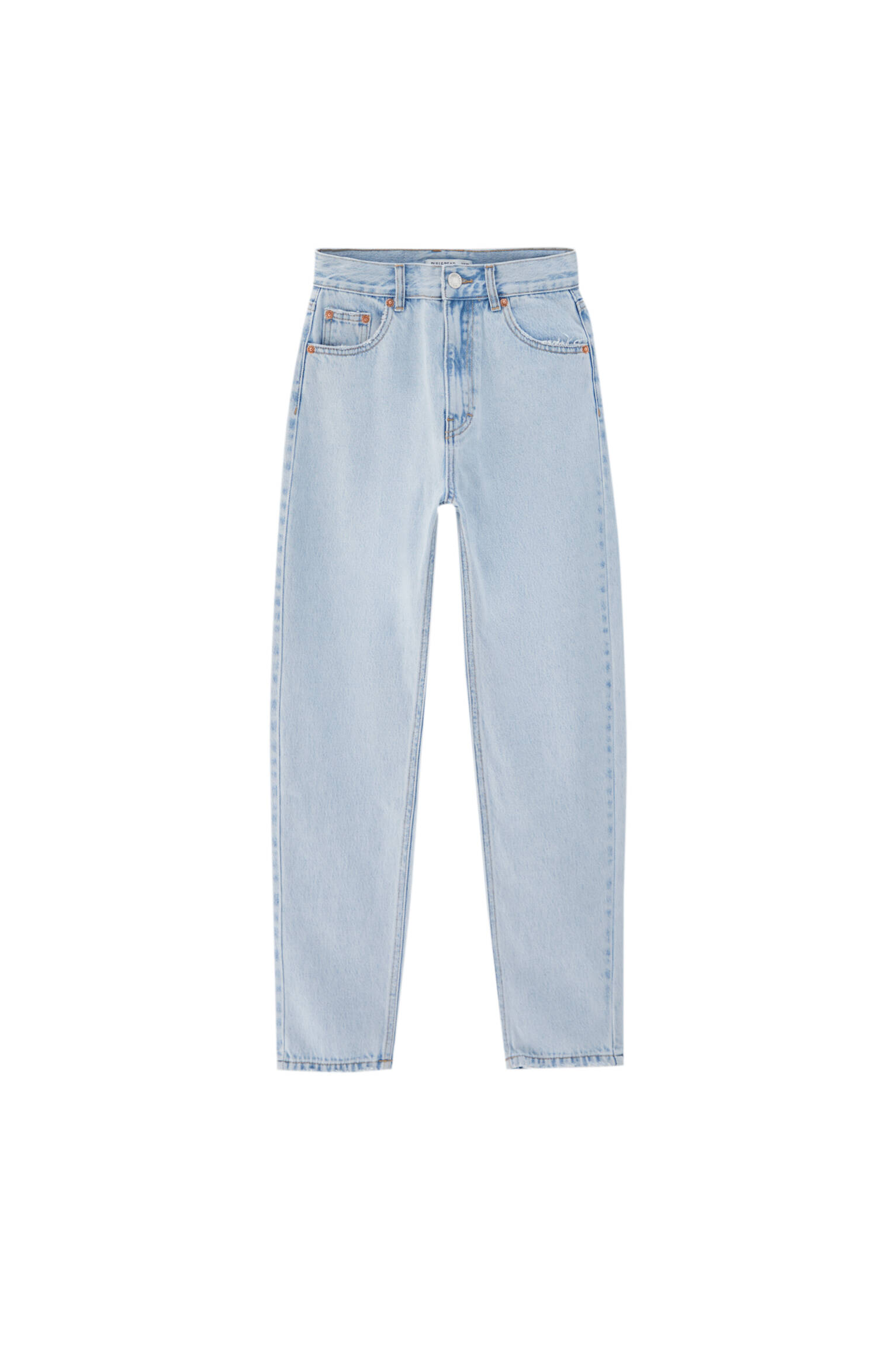ЛИНЯЛЫЙ СИНИЙ Базовые джинсы mom fit - органический хлопок (не менее 50%) Pull & Bear