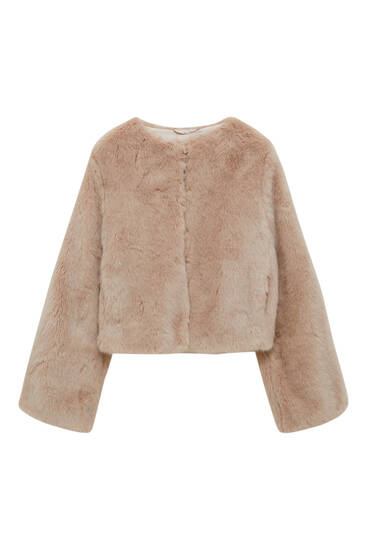soft pink fur jacket
