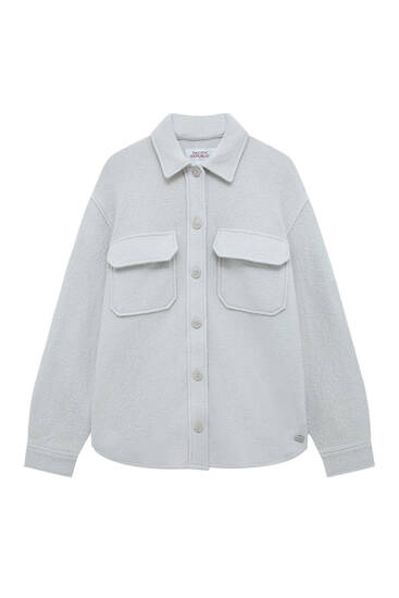 Wool blend overshirt with pockets