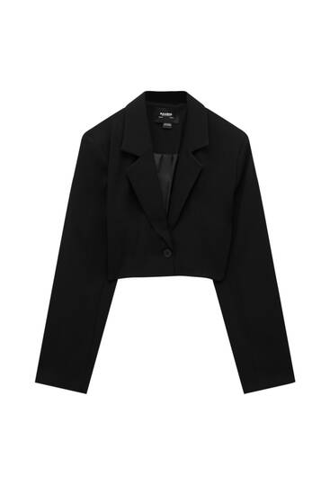 Black cropped blazer