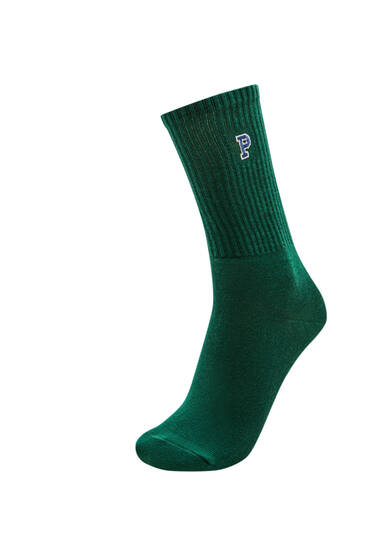 Green initial socks