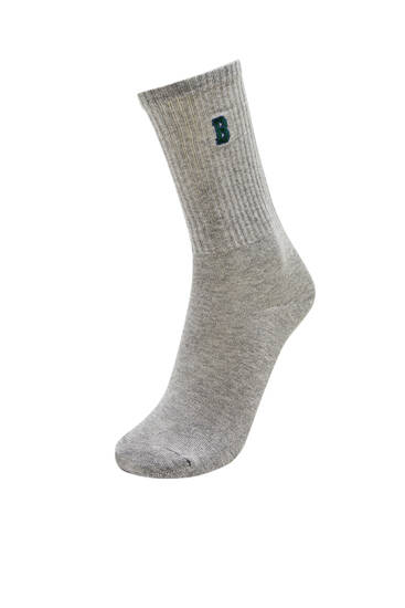 Grey initial socks