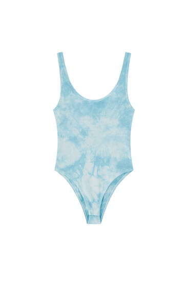 Ribbed tie-dye bodysuit - ecologically grown cotton (at least 50%)