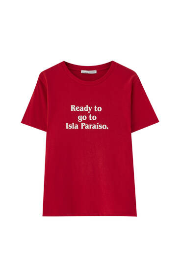 White T-shirt with contrast slogan