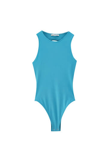 Bodysuit with cut-out detail and racerback design