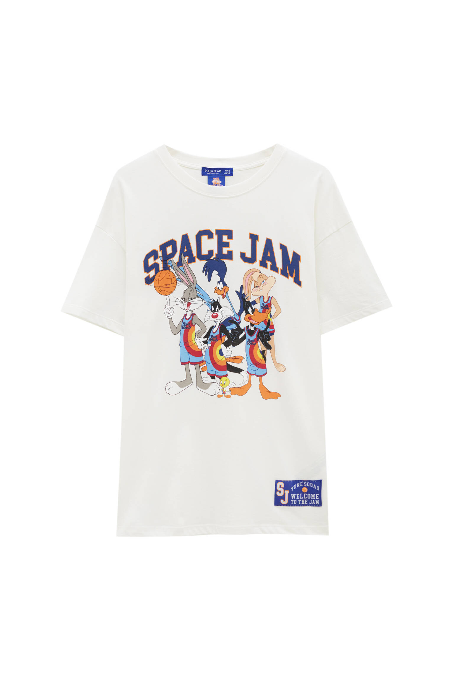 Белая футболка с принтом Space Jam ЦВЕТ ЛЬДА Pull & Bear