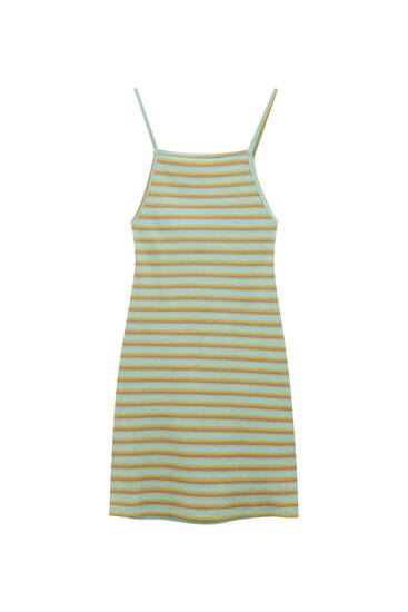 Short strappy striped dress
