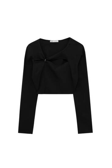 Long sleeve top with cut-out detail