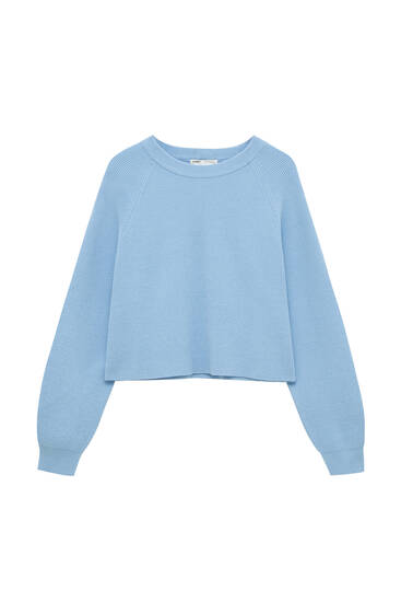 Basic purl-knit sweater