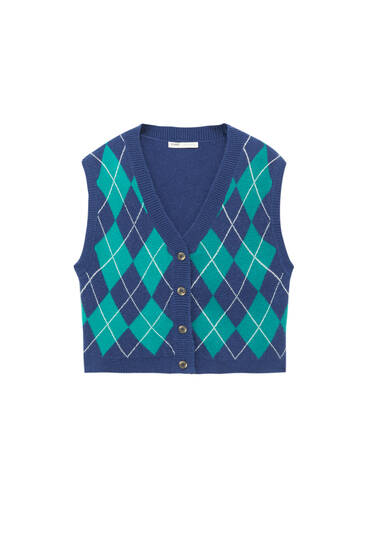 Argyle Pull And Bear Sweater Vest Argyle Knit Vest 千暘診所 - Main Image