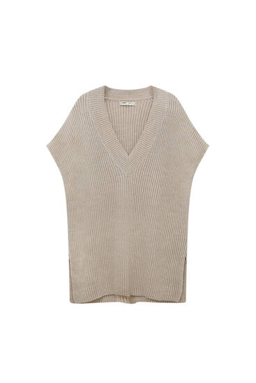 Gilet sans manches col en V - pull\u0026bear
