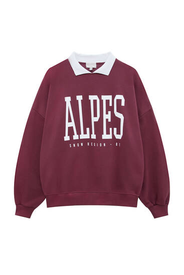 Alpes sweatshirt with polo collar