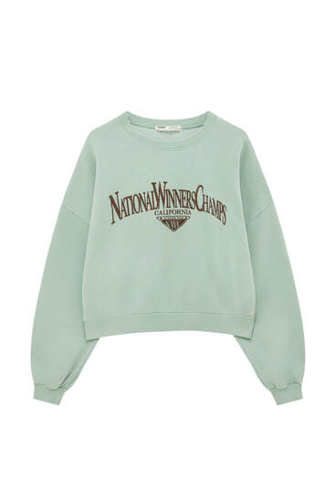 Varsity sweatshirt with embroidered lettering