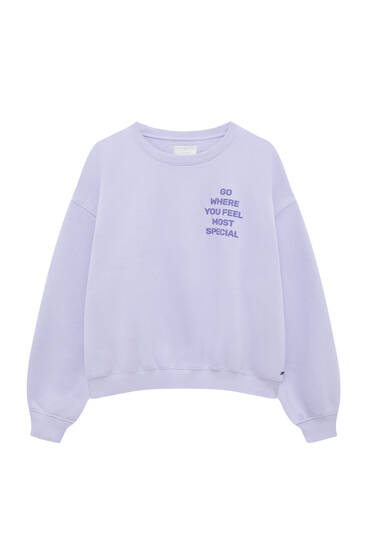 Lilac slogan sweatshirt