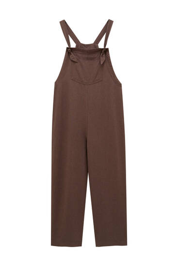 Long, rustic dungarees with pocket
