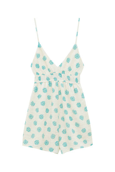 Strappy printed playsuit