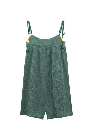 Rustic green strappy playsuit