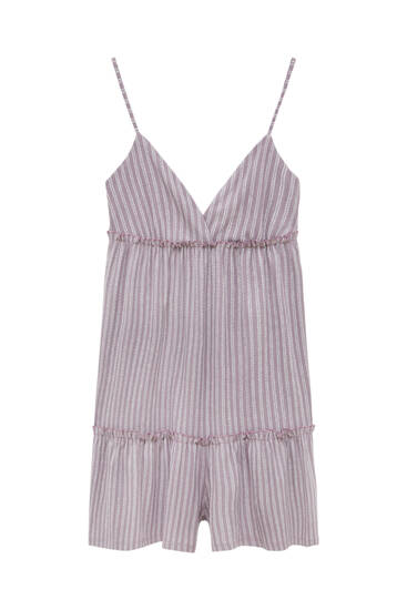Striped strappy playsuit