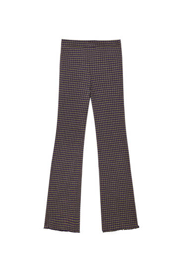 Stripe print knit trousers
