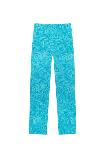 Tulle trousers with psychedelic print