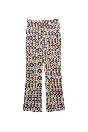 Παντελόνι culotte με ρετρό σχέδιο