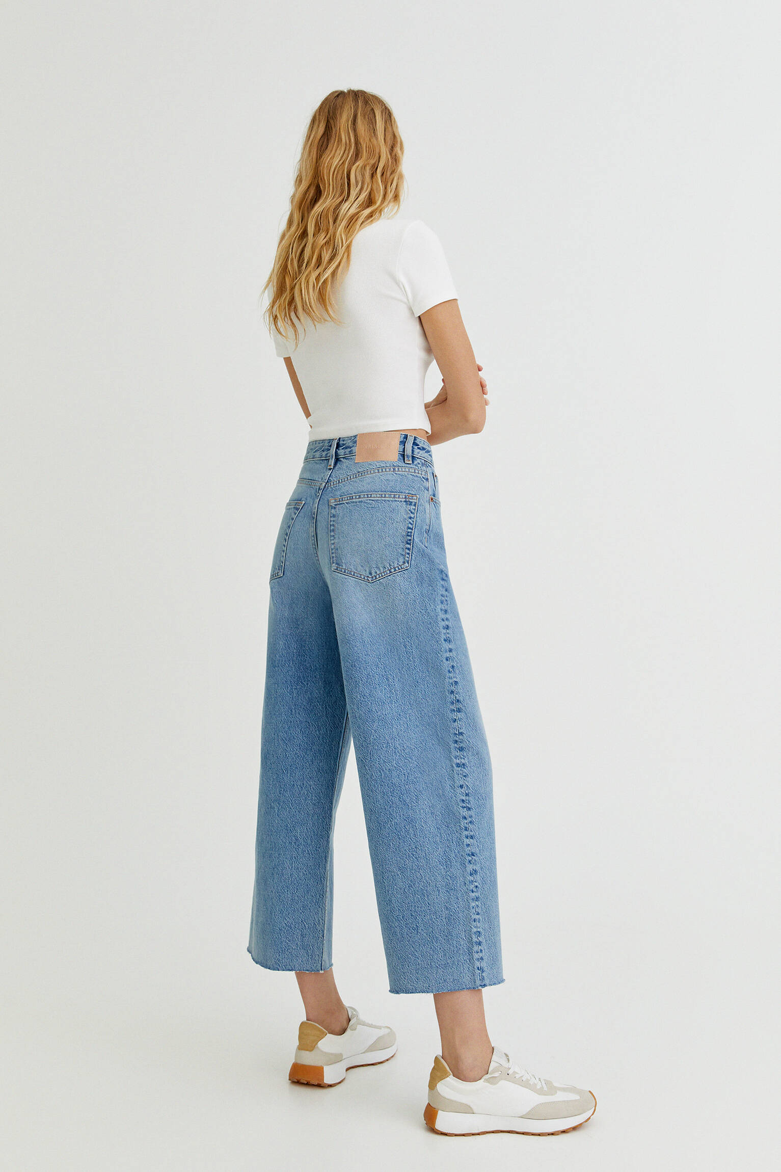 Pull \u0026 Bear - Basic high-rise culotte jeans