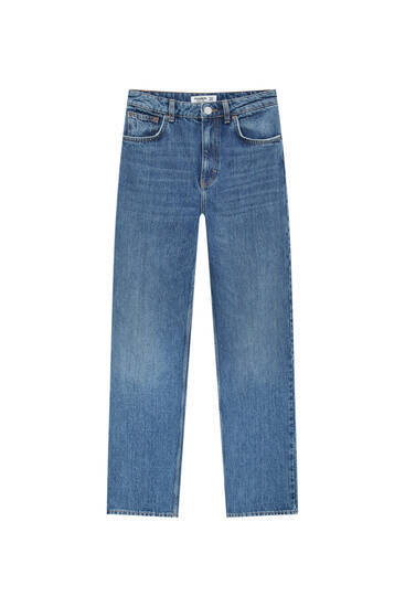 Straight fit jeans with yoke seams