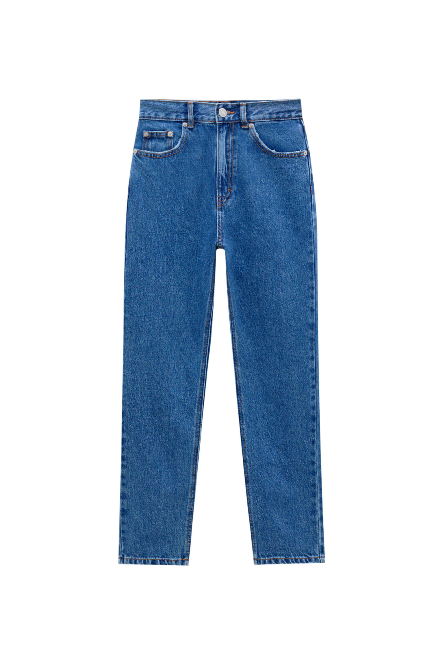 Базовые джинсы mom fit - органический хлопок (не менее 50%) ТЕМНО-СИНИЙ Pull & Bear
