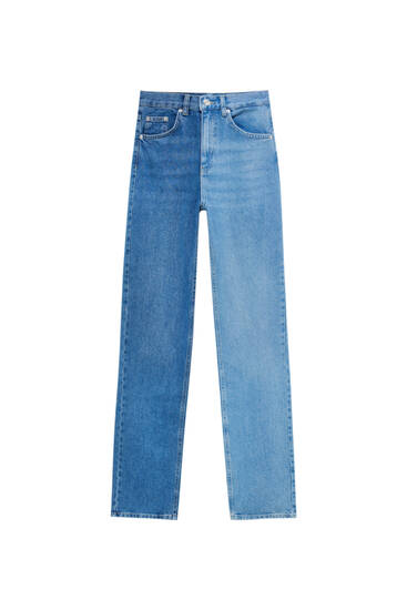 Recht model jeans met color block