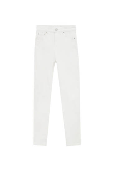 Skinny jeans met hoge taille - biologisch katoen (ten minste 50%)