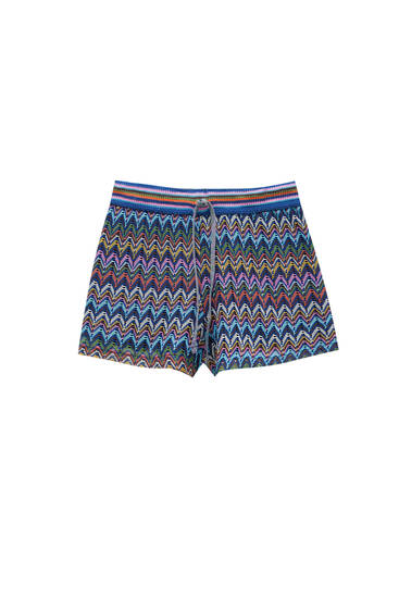 Multicoloured knit shorts