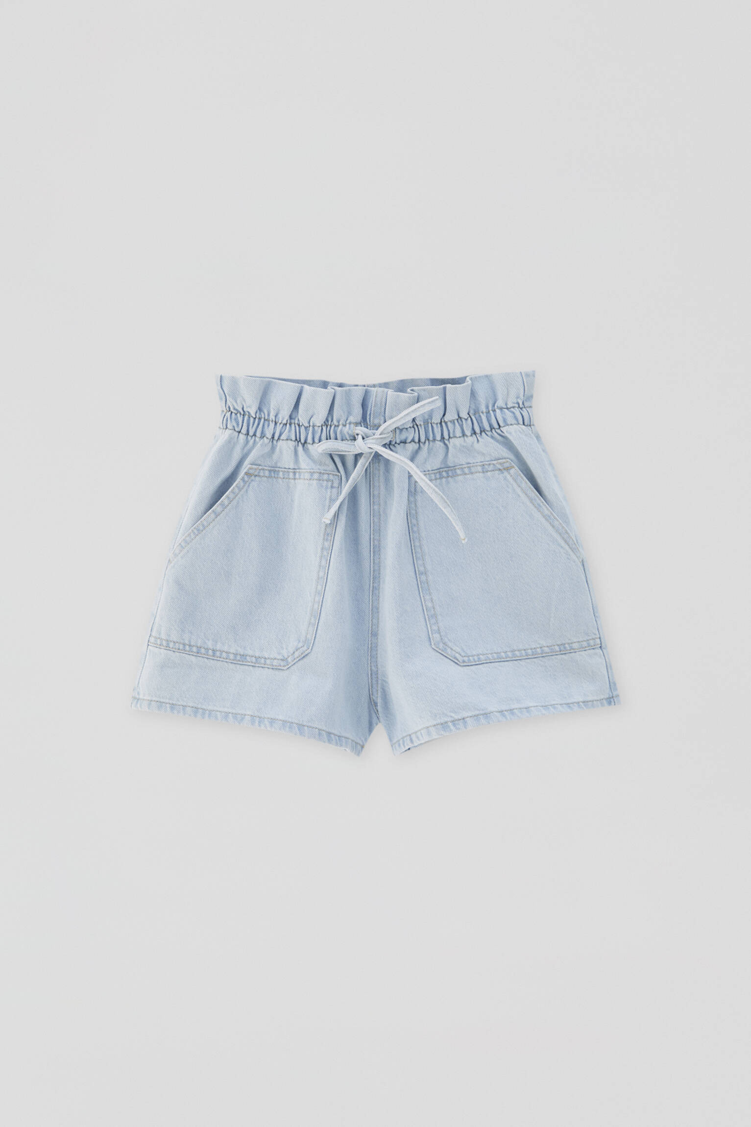 drawstring denim shorts