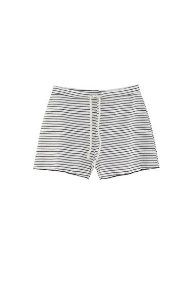 Ribbed striped shorts