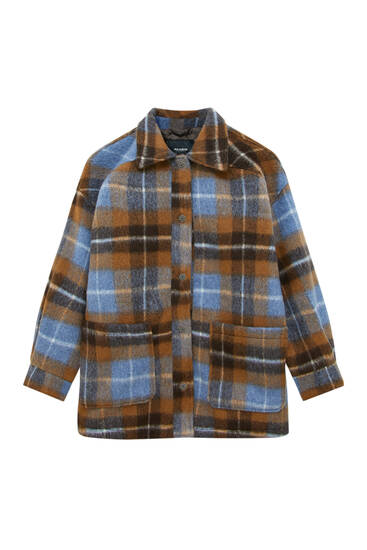 Checked overshirt with patch pockets