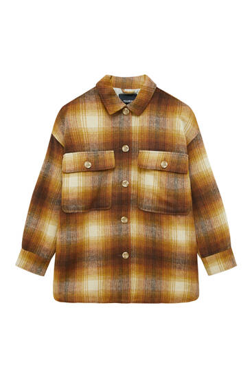 Checked overshirt with pockets