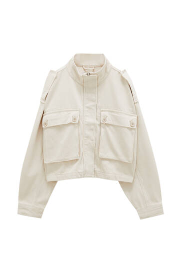 Cotton jacket with front pockets