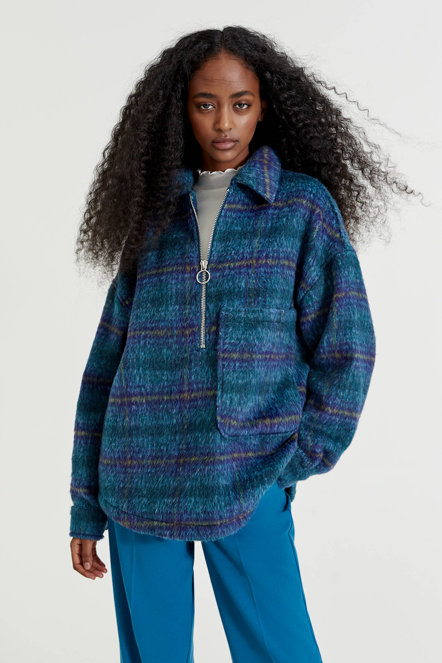 pull and bear checked jacket